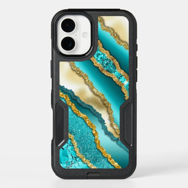 Cool Gold Turquoise Phone Case (Back)