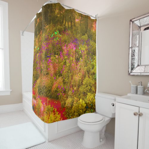 Cool Golden Panoramic Garden Flowers View Shower Curtain