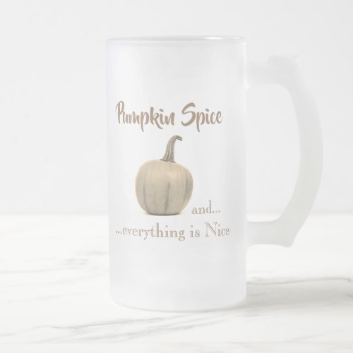 Cool Golden Pumpkin Spice Frosted Glass Beer Mug