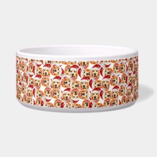 Cool Golden Retriever Name Christmas Pattern Bowl