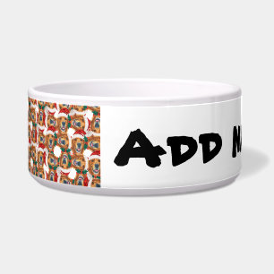 Cool Golden Retriever Name Face Christmas Pattern Bowl