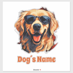 Cool Golden Retriever With Sunglasses Sticker
