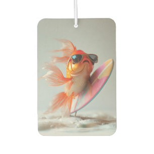 Cool Goldfish Surfing on a Wave Air Freshener
