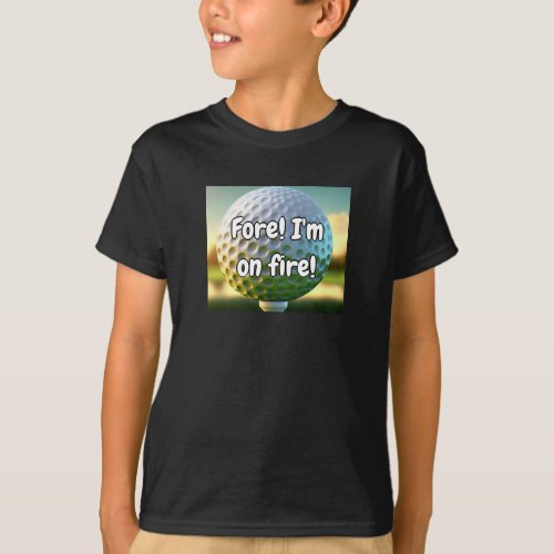 Cool Golf Ball Fun Unique Kids Shirt 