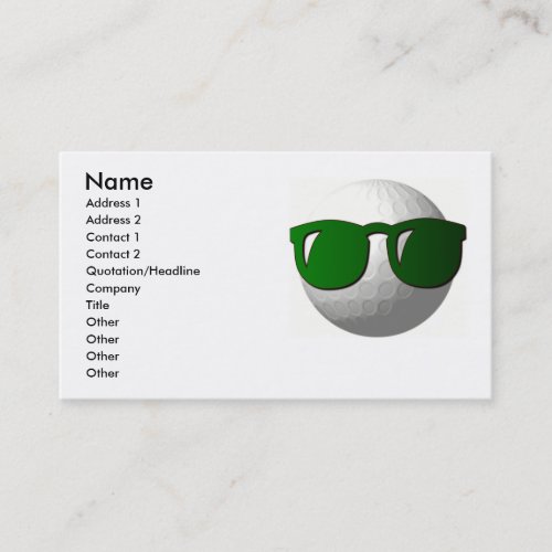 Cool Golf Ball on Business Card