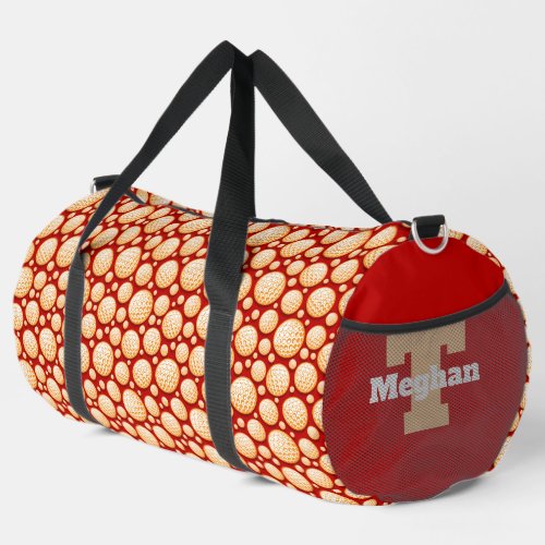 Cool golf ball pattern add monogram  duffle bag