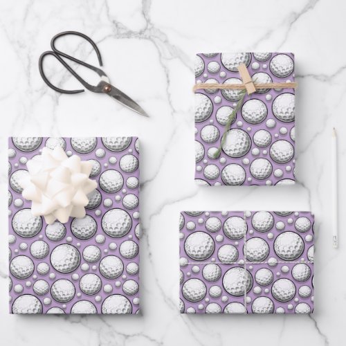 cool Golf ball sports lovers tiled  Wrapping Paper Sheets