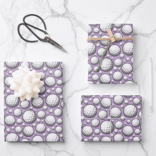 cool Golf ball sports lovers tiled  Wrapping Paper Sheets (Front)