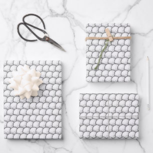 cool golf ball sports pattern tiled wrapping paper sheets