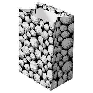 Cool golf ball tiled sports pattern medium gift bag
