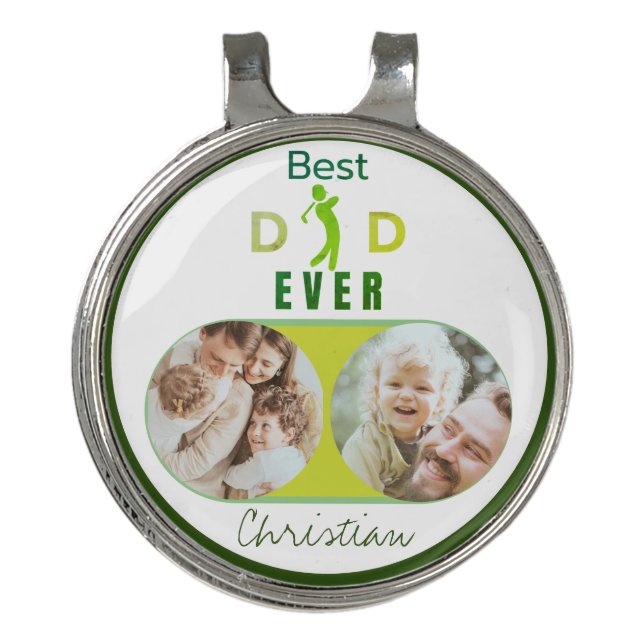 Cool Golf Best Dad Ever Photo Fathers Day Hat Clip (Front)