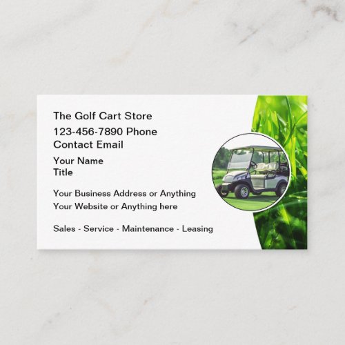 Cool Golf Cart Service Store Appointment Card