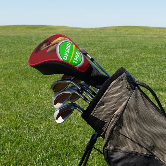 COOL! Golf Driver Head Cover - Red trim - Custom (In Situ)