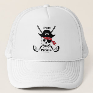 Cool Golf Hats, Putt Pirate Golf Theme Golf Gift Trucker Hat