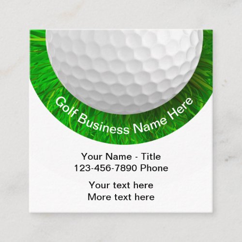 Cool Golf Theme Square Business Card