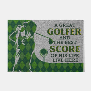 Cool Golfer And His Best Score Doormat