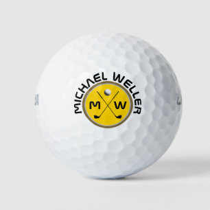 cool golfer logo on yellow golf balls
