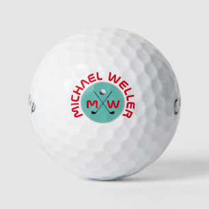 cool golfer red logo golf balls