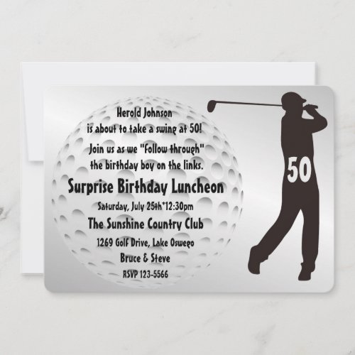 Cool Golfers Birthday Party Invitation