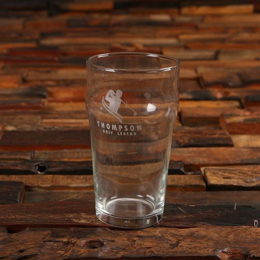 Cool Golfing Gift Set with Engraved Beer Glass (Front)