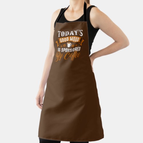 cool good mood coffee word art apron