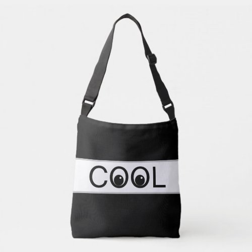 Cool Good Vibes on Black and White Crossbody Bag