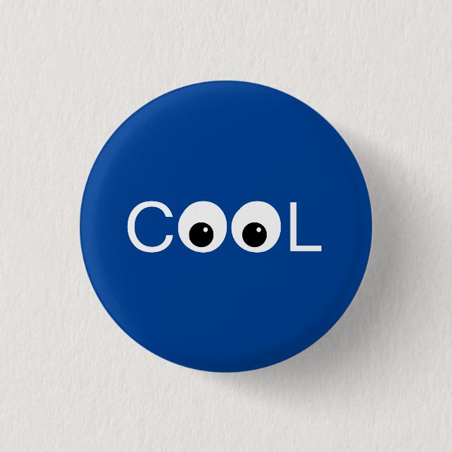 Cool good vibes on blue button (Front)