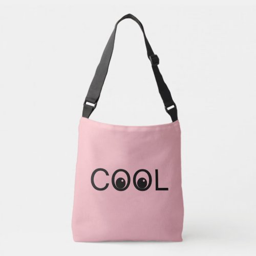 Cool good vibes on light pink crossbody bag