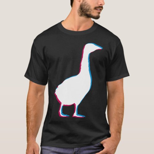 Cool Goose Duck Silhouette Stylish Geese Bird Anim T_Shirt