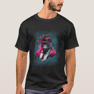 Cool gorilla with hat and hearts T-Shirt
