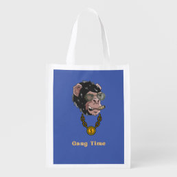 Cool gorilla with sunglasses grocery bag