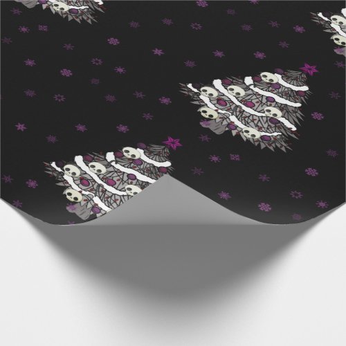 Cool Goth Design with Tree and Skulls Wrapping Paper