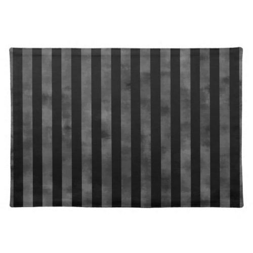 Cool goth punk grungy black and gray dark stripes placemat