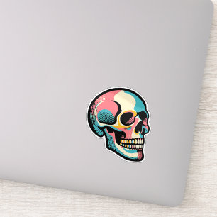 Cool Goth Vibrant Colorful Pop Art Skull Face Sticker