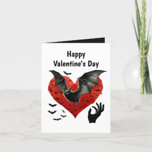 Cool Gothic add message Valentine bat Holiday Card