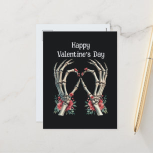Cool Gothic skeleton hands Holiday Postcard