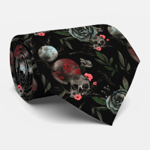 cool Gothic skull tiled pattern Neck Tie