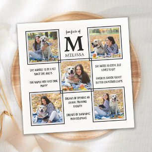 Cool Graduate Fun Facts Unique Photo Collage Napki Napkins