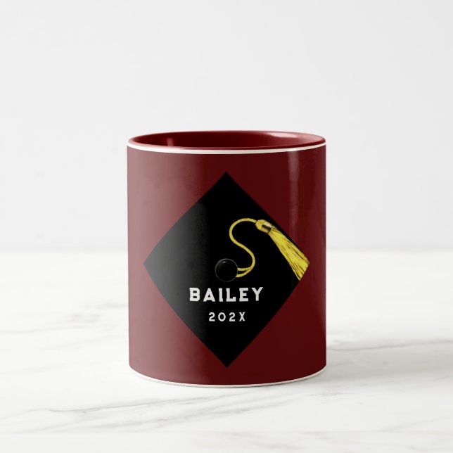 Cool Graduation Keepsake Gift Two-Tone Coffee Mug (Center)