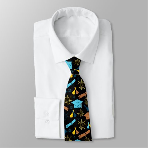 Cool Graduation Theme Black  Neck Tie