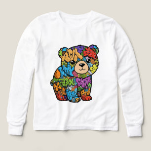 Cool Graffiti Bear Kids' T-Shirt Tri-Blend Shirts