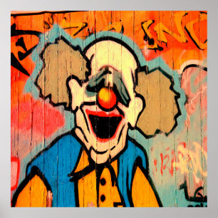 Cool Graffiti clown home office decor poster