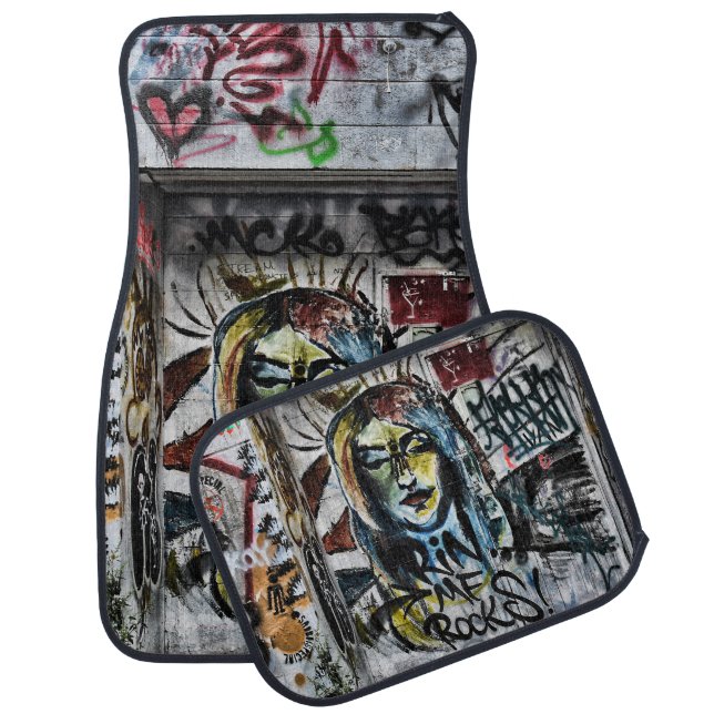 Cool Graffiti Modern Urban Street Art Car Floor Mat (Set)