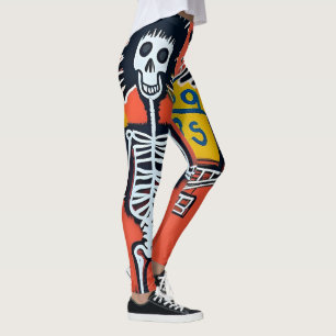 Cool Graffiti Skull Street Art Painting Hip Artsy Leggings