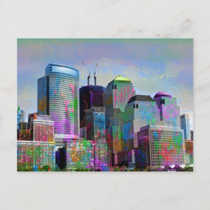 Cool graffiti splatters watercolours New York city Postcard
