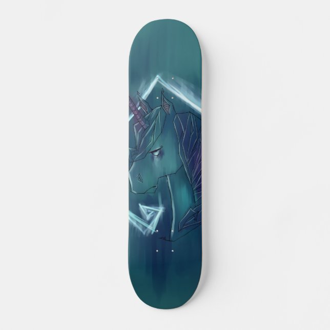 Cool graffiti unicorn skateboard deck (Front)