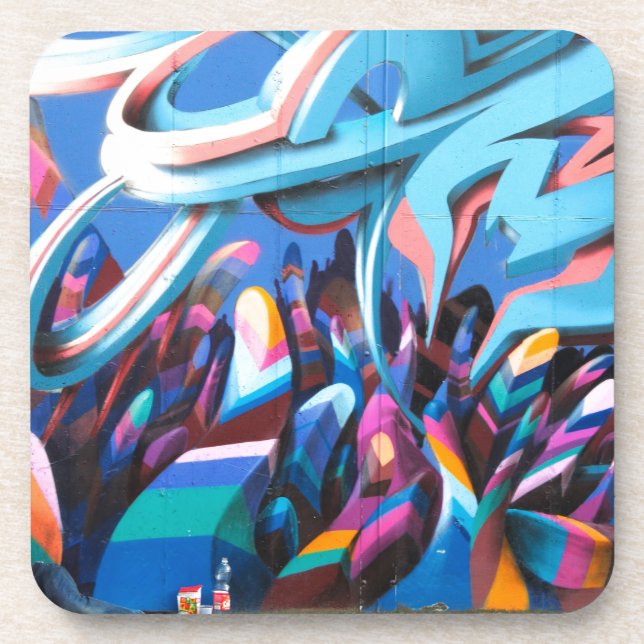 Cool Graffiti Wall Drink Coaster (Front)
