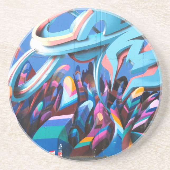 Cool Graffiti Wall Drink Coaster (Front)