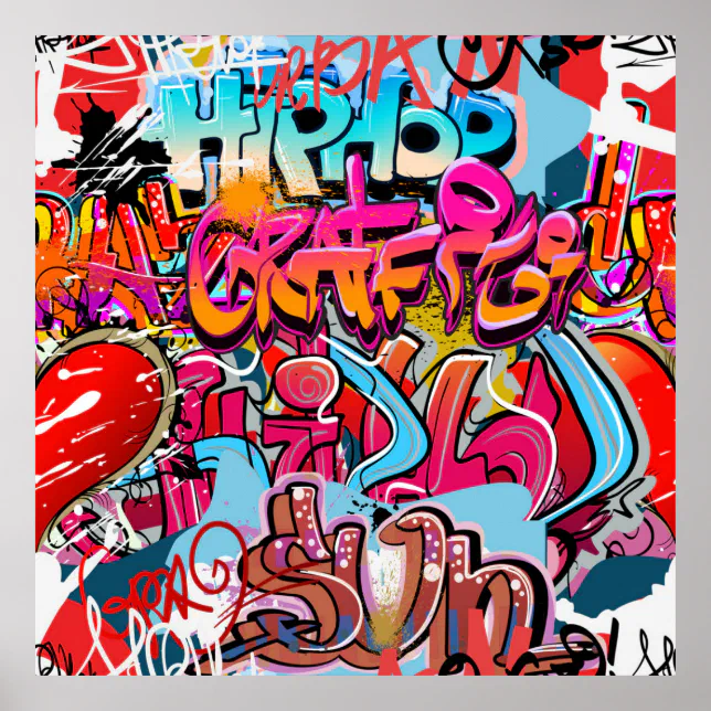 Cool graffiti word art home decor poster | Zazzle