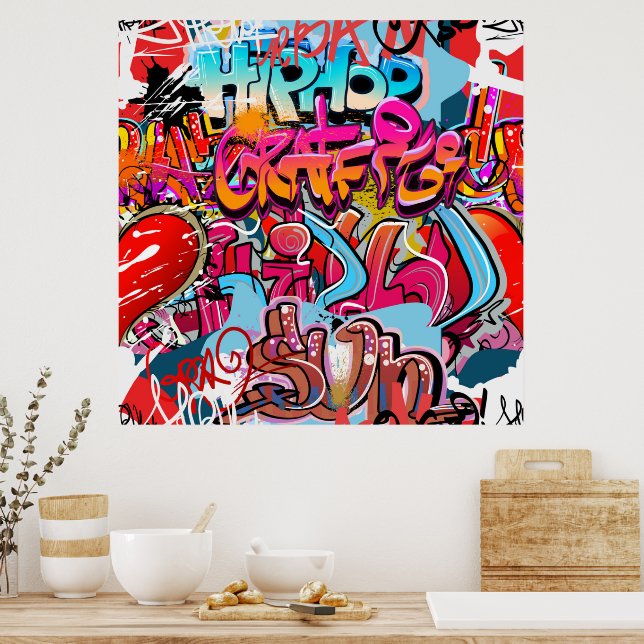 Cool graffiti word art home decor poster | Zazzle